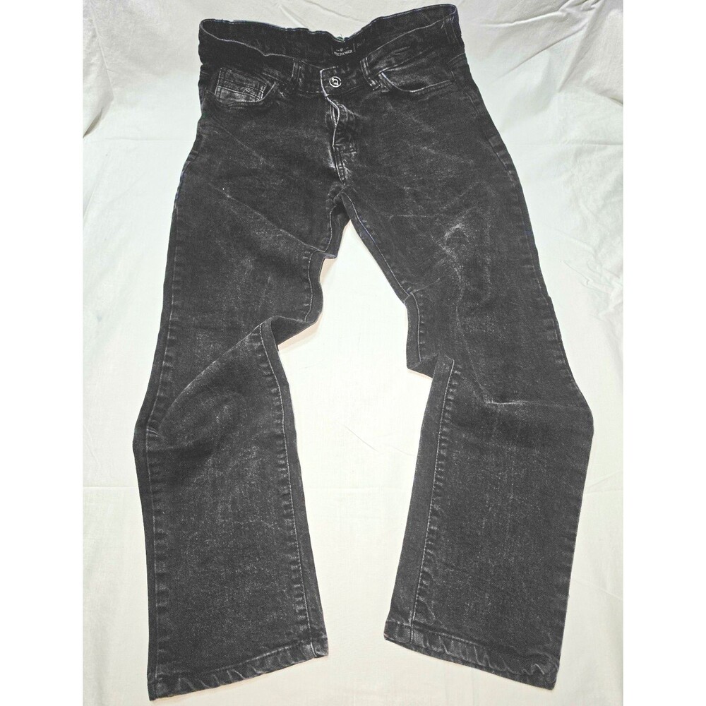 Nick Danger Men's Black Slim Straight Stretch Denim Jeans Dark Wash 5-Pocket